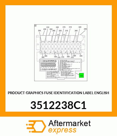 PRODUCT GRAPHICS FUSE IDENTIFICATION LABEL ENGLISH 3512238C1