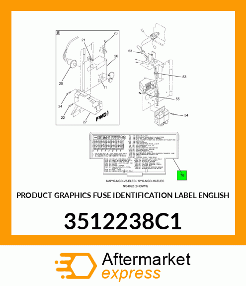 PRODUCT GRAPHICS FUSE IDENTIFICATION LABEL ENGLISH 3512238C1