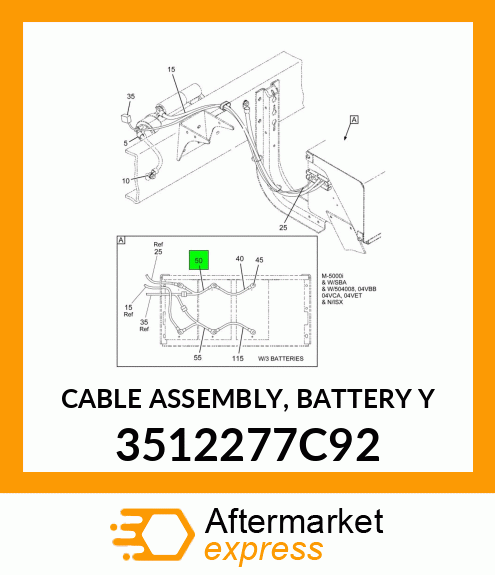 CABLE ASSEMBLY, BATTERY Y 3512277C92