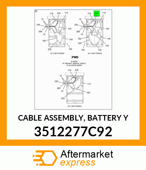 CABLE ASSEMBLY, BATTERY Y 3512277C92