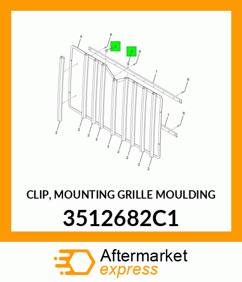 CLIP, MOUNTING GRILLE MOULDING 3512682C1