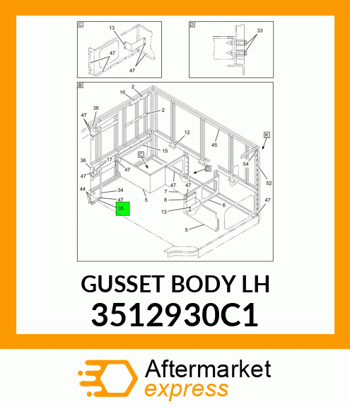 GUSSET BODY LH 3512930C1