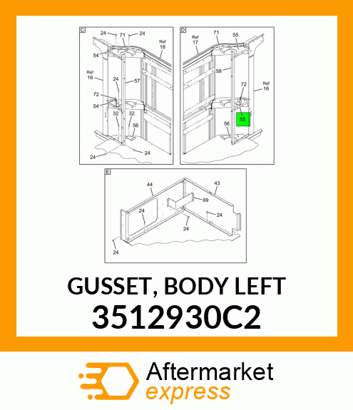 GUSSET, BODY LEFT 3512930C2