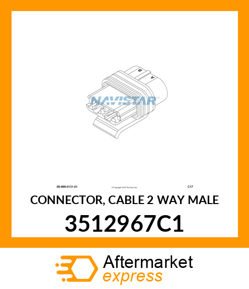CONNECTOR, CABLE 2 WAY MALE 3512967C1