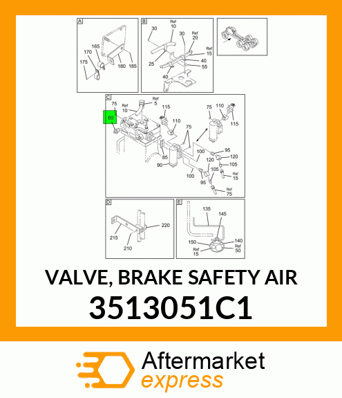 VALVE, BRAKE SAFETY AIR 3513051C1