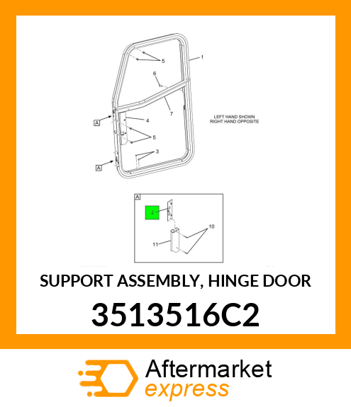 SUPPORT ASSEMBLY, HINGE DOOR 3513516C2