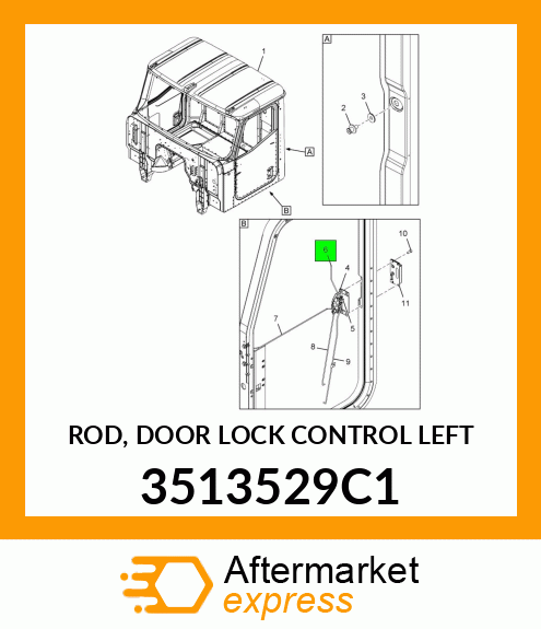 ROD, DOOR LOCK CONTROL LEFT 3513529C1