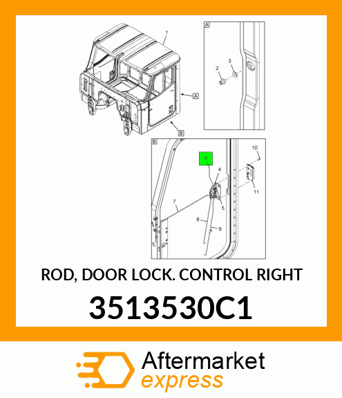 ROD, DOOR LOCK CONTROL RIGHT 3513530C1