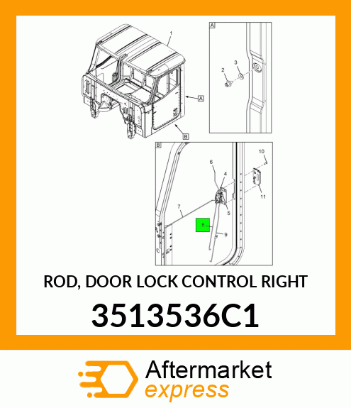 ROD, DOOR LOCK CONTROL RIGHT 3513536C1