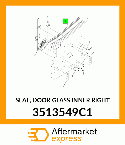 SEAL, DOOR GLASS INNER RIGHT 3513549C1