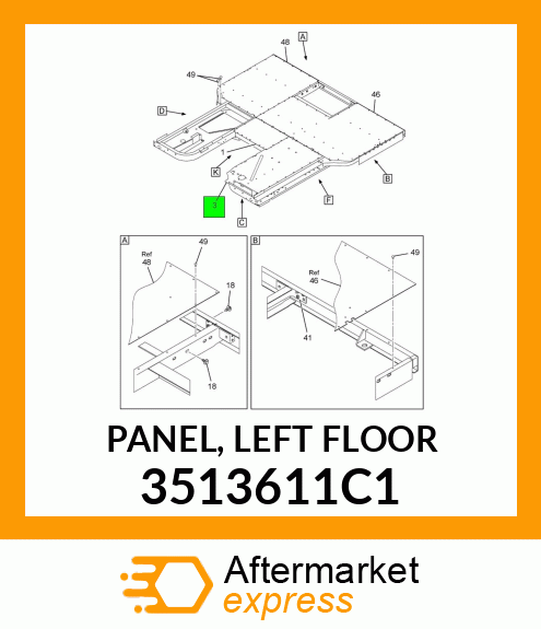 PANEL, LEFT FLOOR 3513611C1