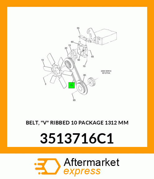 BELT, "V" RIBBED 10 PACKAGE 1312 MM 3513716C1