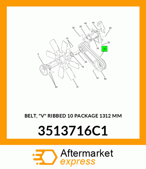 BELT, "V" RIBBED 10 PACKAGE 1312 MM 3513716C1