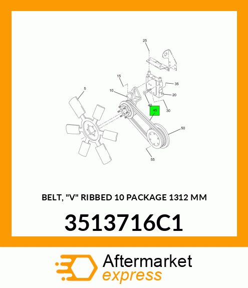 BELT, "V" RIBBED 10 PACKAGE 1312 MM 3513716C1