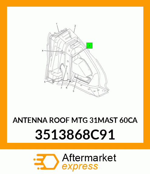 ANTENNA ROOF MTG 31MAST 60CA 3513868C91