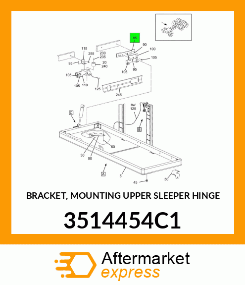 BRACKET, MOUNTING UPPER SLEEPER HINGE 3514454C1