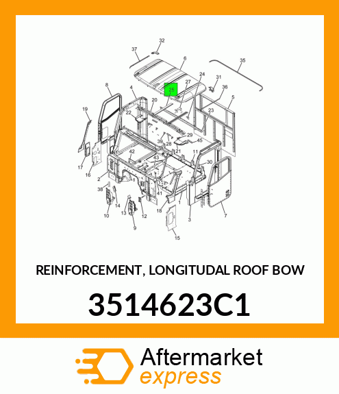 REINFORCEMENT, LONGITUDAL ROOF BOW 3514623C1