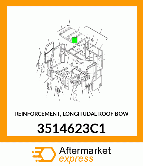 REINFORCEMENT, LONGITUDAL ROOF BOW 3514623C1