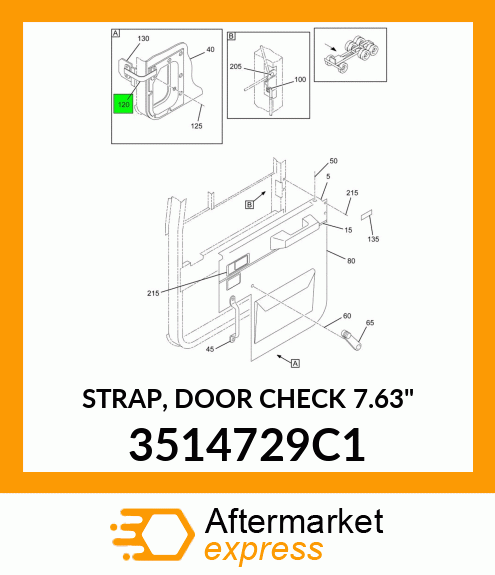 STRAP, DOOR CHECK 7.63" 3514729C1