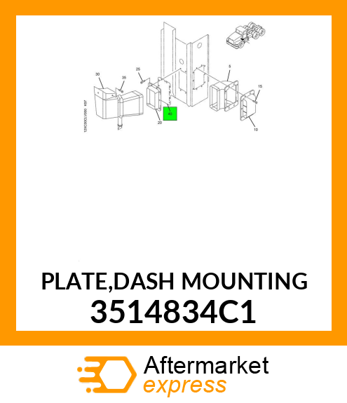 PLATE,DASH MOUNTING 3514834C1