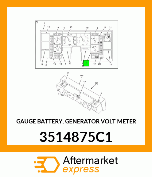 GAUGE BATTERY, GENERATOR VOLT METER 3514875C1