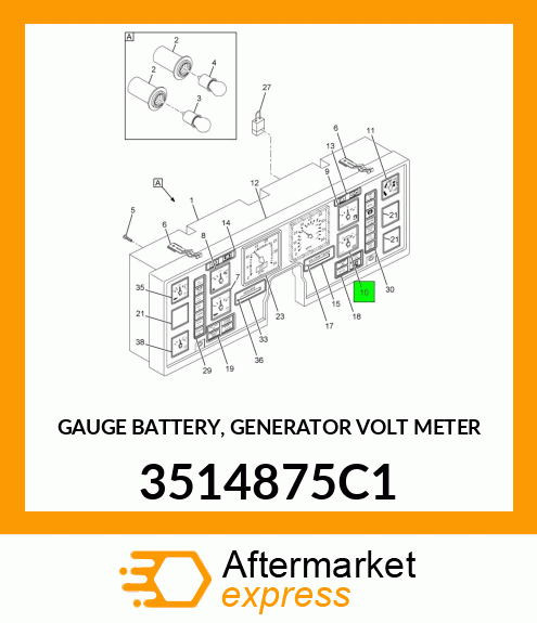 GAUGE BATTERY, GENERATOR VOLT METER 3514875C1