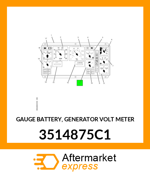 GAUGE BATTERY, GENERATOR VOLT METER 3514875C1