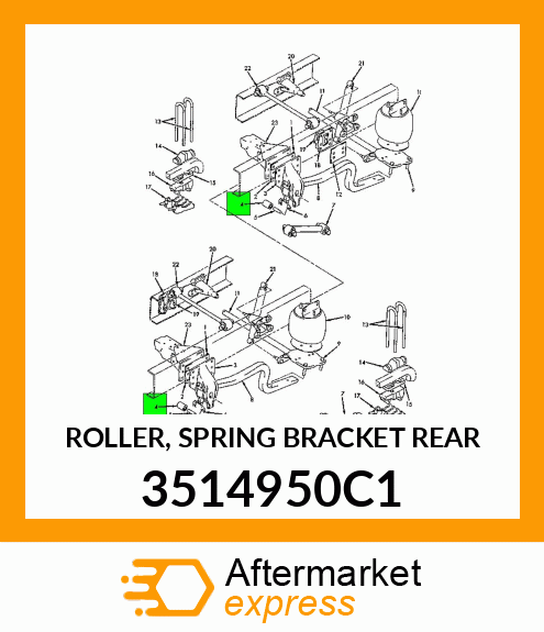 ROLLER, SPRING BRACKET REAR 3514950C1