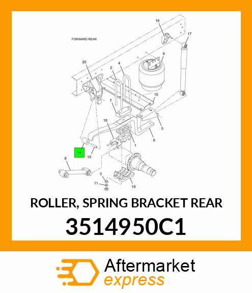 ROLLER, SPRING BRACKET REAR 3514950C1