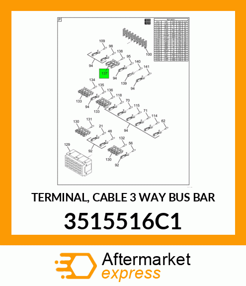 TERMINAL, CABLE 3 WAY BUS BAR 3515516C1