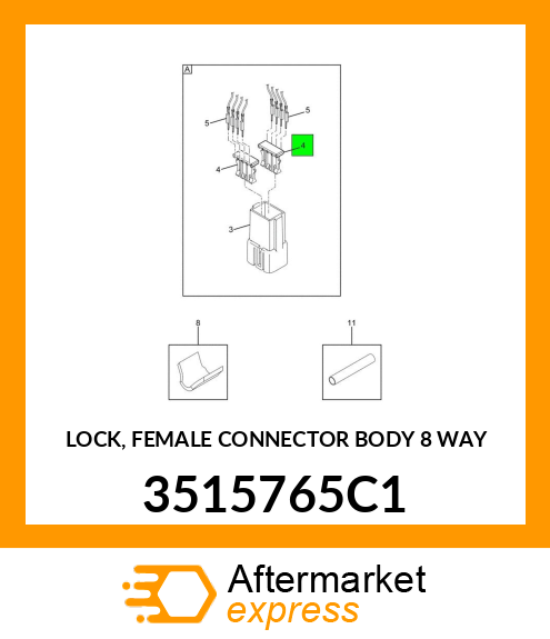 LOCK, FEMALE CONNECTOR BODY 8 WAY 3515765C1
