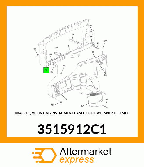 BRACKET, MOUNTING INSTRUMENT PANEL TO COWL INNER LEFT SIDE 3515912C1