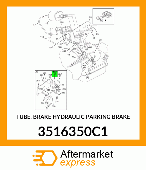 TUBE, BRAKE HYDRAULIC PARKING BRAKE 3516350C1