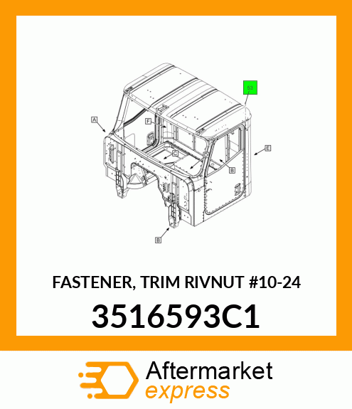 FASTENER, TRIM RIVNUT #10-24 3516593C1