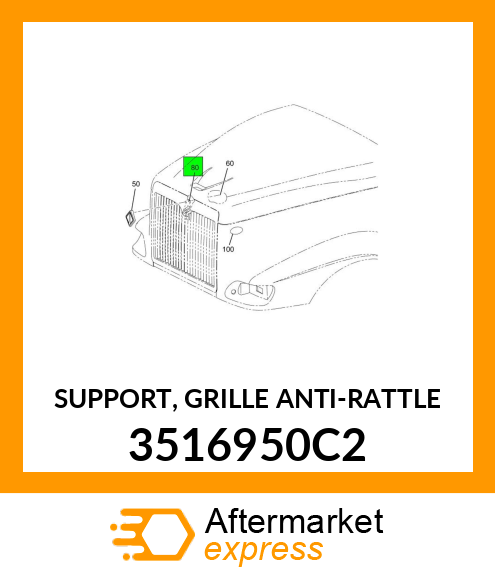 SUPPORT, GRILLE ANTI-RATTLE 3516950C2