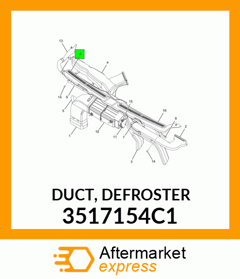 DUCT, DEFROSTER 3517154C1