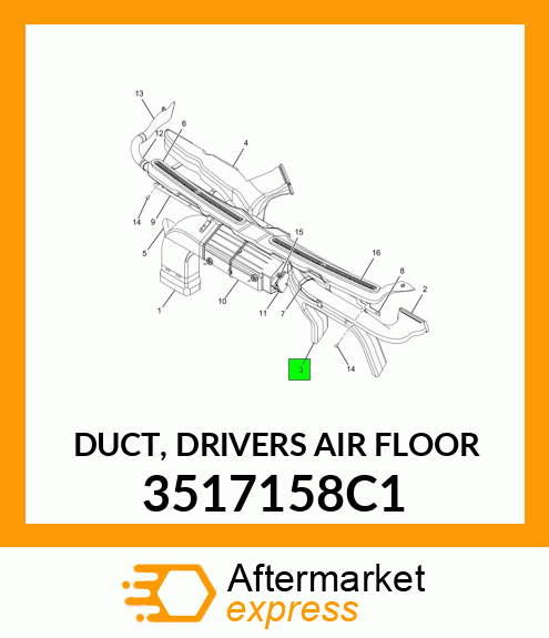 DUCT, DRIVERS AIR FLOOR 3517158C1