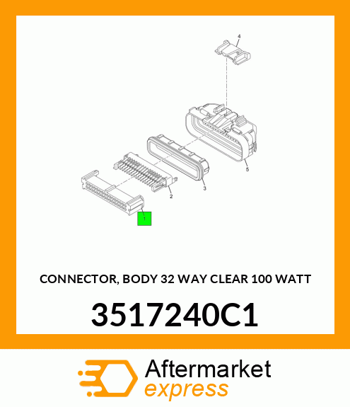 CONNECTOR, BODY 32 WAY CLEAR 100 WATT 3517240C1