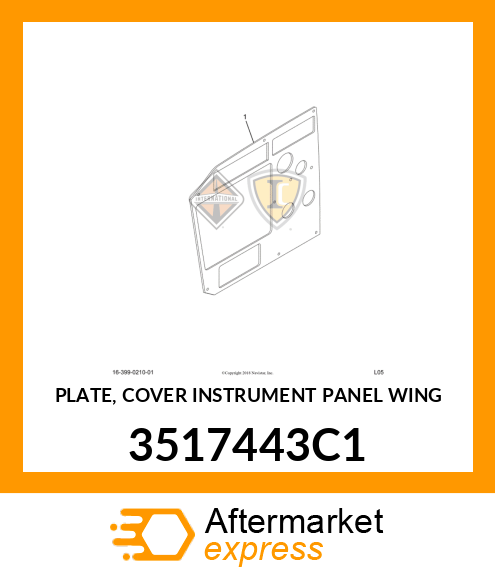 PLATE, COVER INSTRUMENT PANEL WING 3517443C1