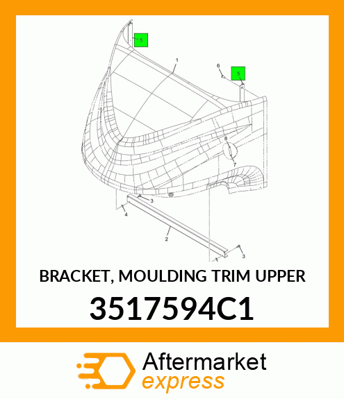 BRACKET, MOULDING TRIM UPPER 3517594C1