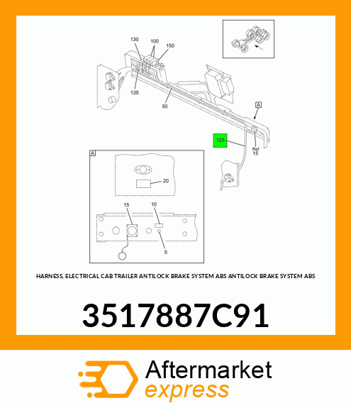 HARNESS, ELECTRICAL CAB TRAILER ANTILOCK BRAKE SYSTEM ABS ANTILOCK BRAKE SYSTEM ABS 3517887C91