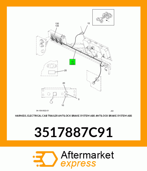 HARNESS, ELECTRICAL CAB TRAILER ANTILOCK BRAKE SYSTEM ABS ANTILOCK BRAKE SYSTEM ABS 3517887C91