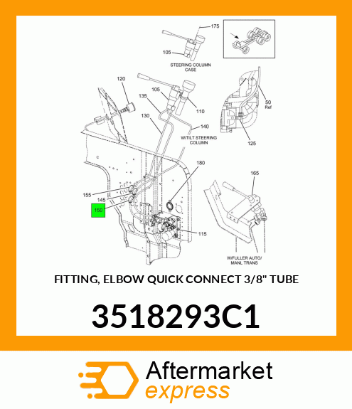 FITTING, ELBOW QUICK CONNECT 3/8" TUBE 3518293C1