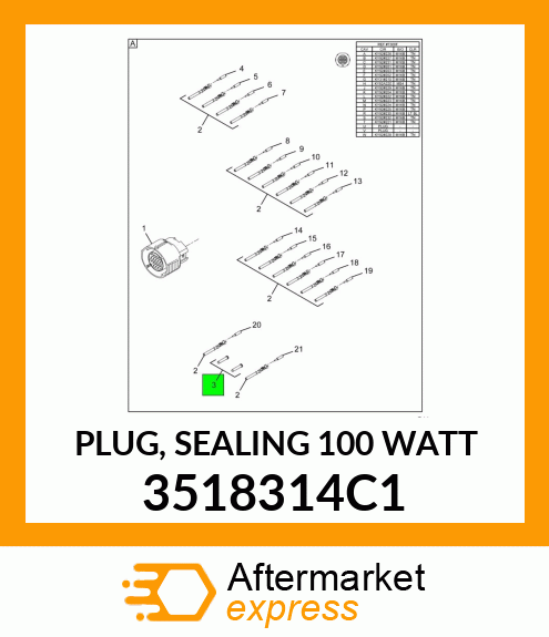 PLUG, SEALING 100 WATT 3518314C1