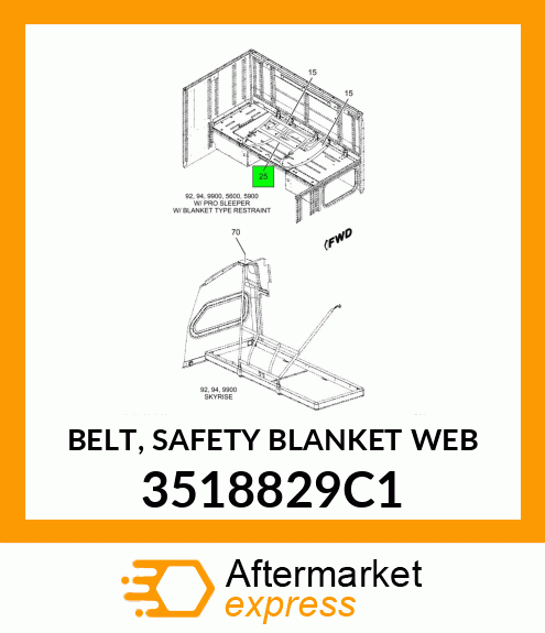 BELT, SAFETY BLANKET WEB 3518829C1