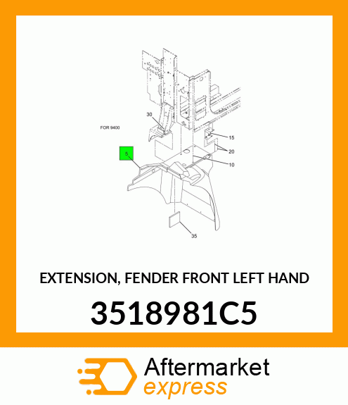 EXTENSION, FENDER FRONT LEFT HAND 3518981C5