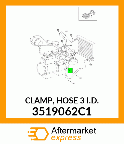 CLAMP, HOSE 3" I.D. 3519062C1