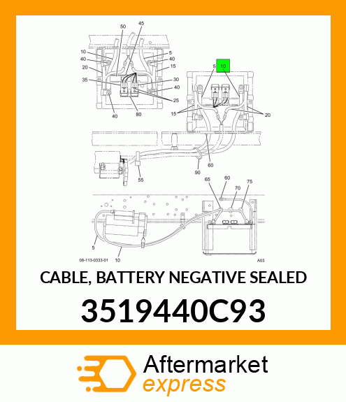 CABLE, BATTERY NEGATIVE SEALED 3519440C93