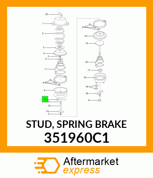 STUD, SPRING BRAKE 351960C1