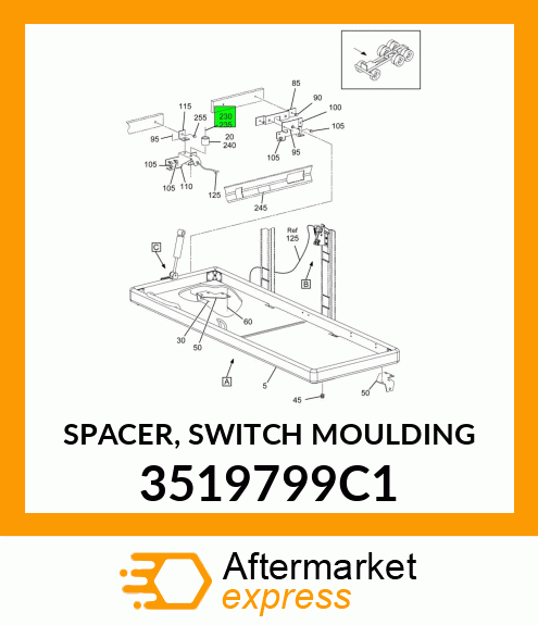 SPACER, SWITCH MOULDING 3519799C1